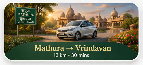 Mathura to Vrindavan route